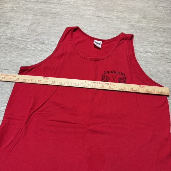 Vintage 90s Dragon Boat Shirt Portland Dragon Sports Red Tank Tee Men L Outdoor - Picture 7 of 8